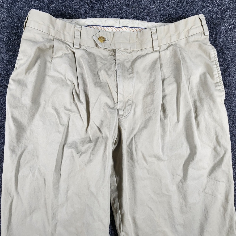 Bill's Khakis Chino Pants Men 38x26 Beige Pleated Cuffed Classic M2P Made USA - Picture 4 of 16